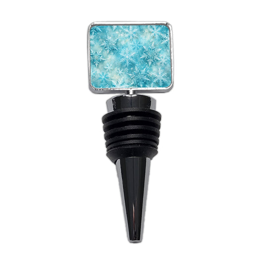 Ice Crystals Snowflakes Winter Wine Bottle Stopper