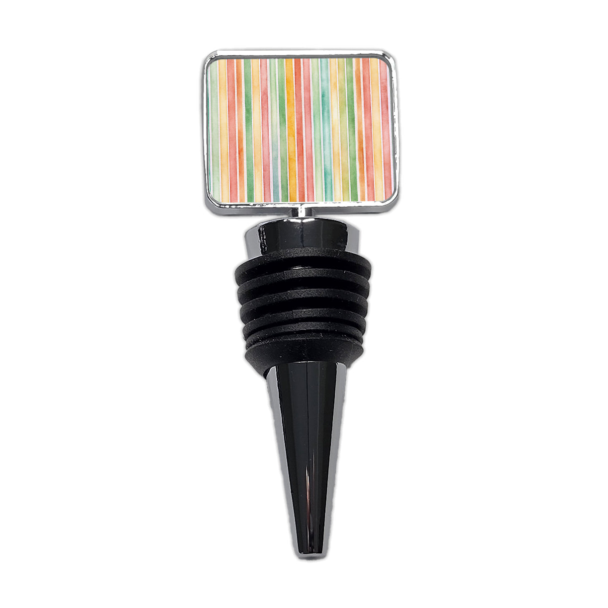 Striped 70s Wallpaper Wine Bottle Stopper