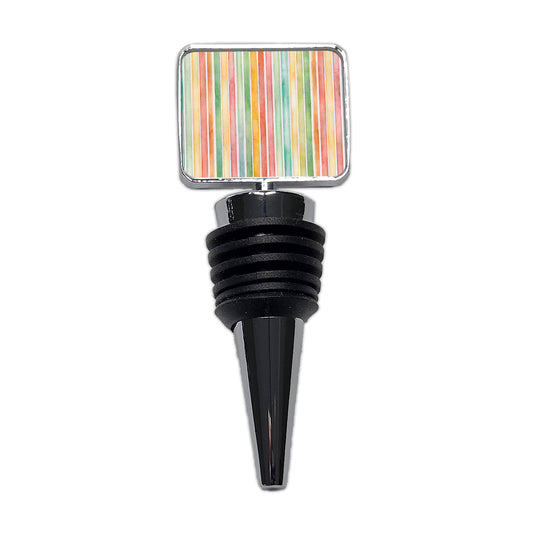 Striped 70s Wallpaper Wine Bottle Stopper