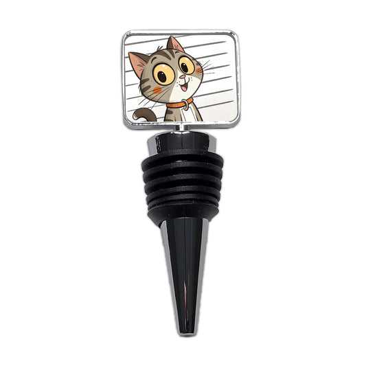 Cat Mug Shot Wine Bottle Stopper
