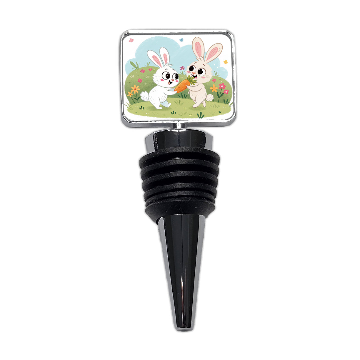 Cute Rabbits Bunnies Easter Wine Bottle Stopper