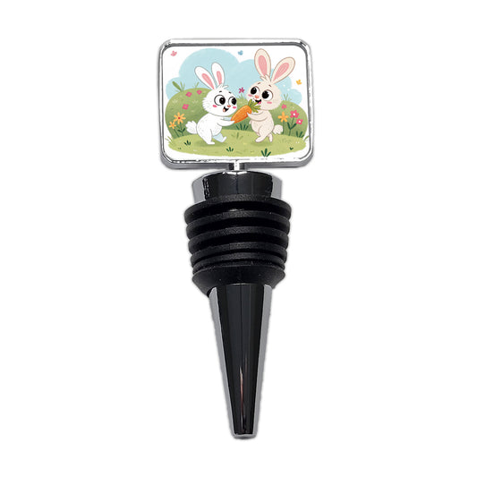 Cute Rabbits Bunnies Easter Wine Bottle Stopper