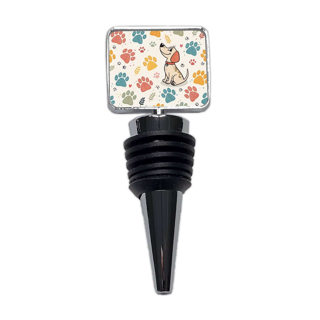 Dog Paw Prints Pastel Wine Bottle Stopper
