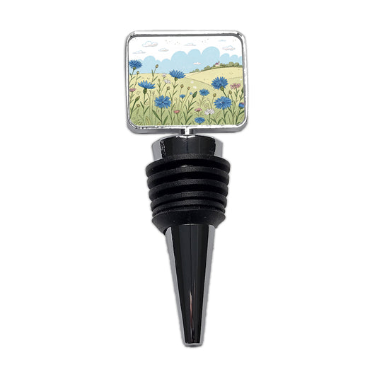Field Of Cornflowers Flowers Wine Bottle Stopper