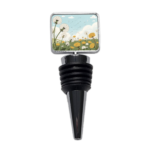 Field Of Dandelions Flowers Wine Bottle Stopper