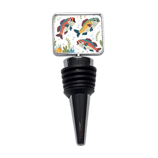Fish Fishing Cute Cartoon Wine Bottle Stopper