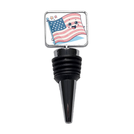 Kawaii American USA Flag Wine Bottle Stopper
