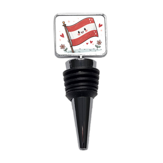 Kawaii Austrian Flag Wine Bottle Stopper