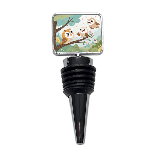 Kawaii Barn Owls Wine Bottle Stopper