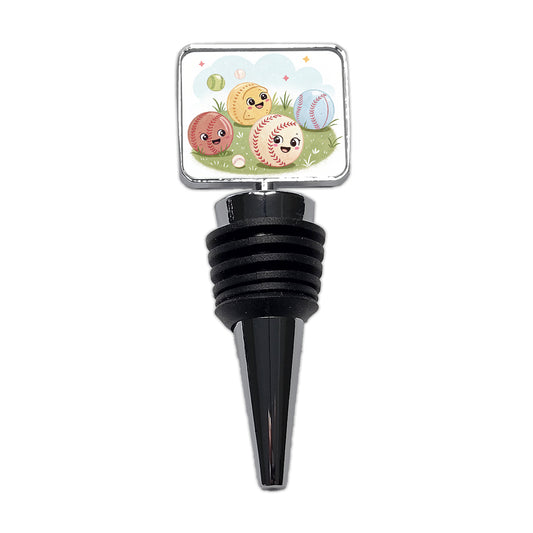 Kawaii Baseballs Wine Bottle Stopper