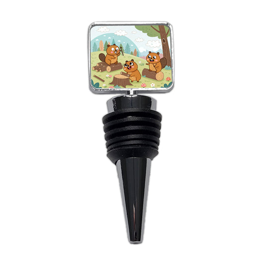 Kawaii Beavers Wine Bottle Stopper