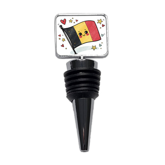 Kawaii Belgium Flag Wine Bottle Stopper