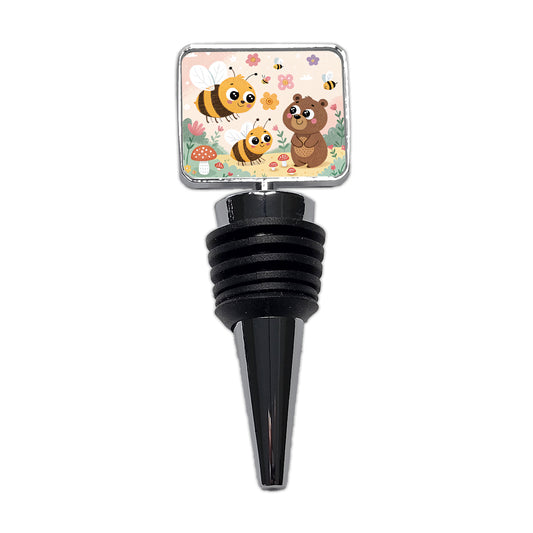 Kawaii Bumble Bees Bear Wine Bottle Stopper