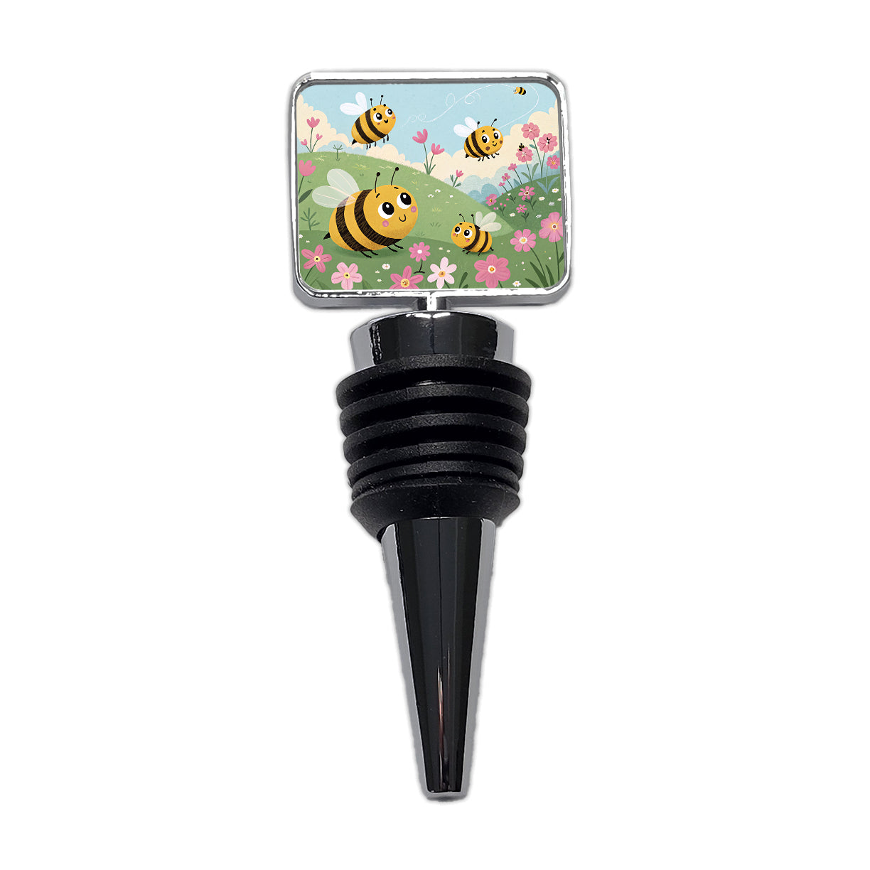 Kawaii Bumble Bees Wine Bottle Stopper