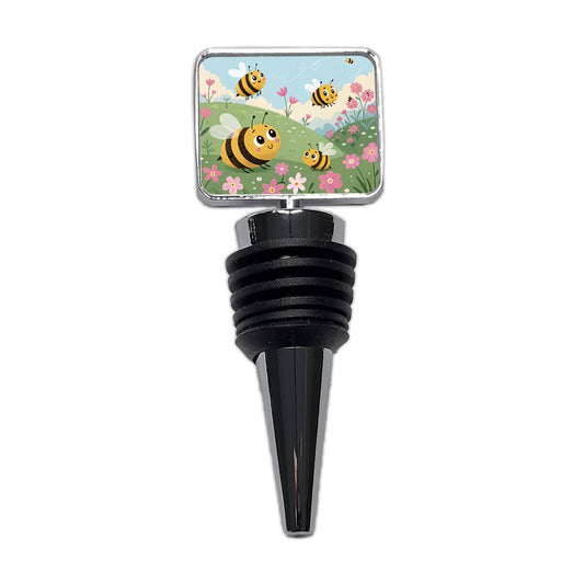 Kawaii Bumble Bees Wine Bottle Stopper