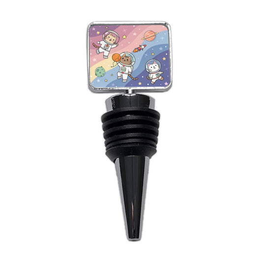 Kawaii Cat Astronauts Wine Bottle Stopper