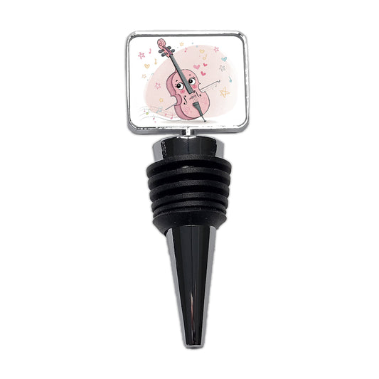 Kawaii Cello Music Wine Bottle Stopper