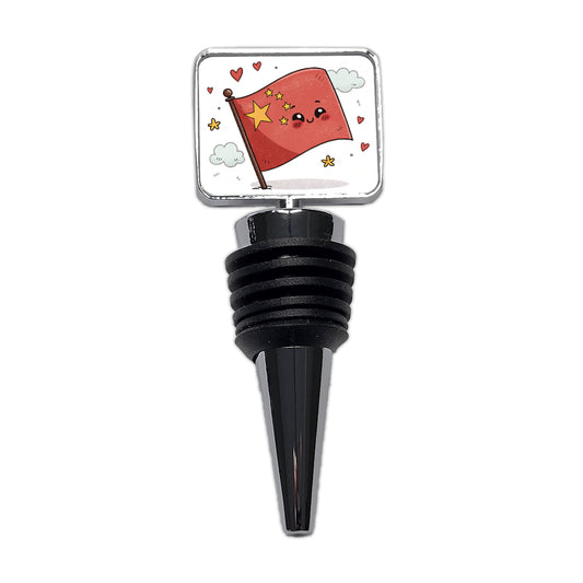 Kawaii China Flag Wine Bottle Stopper
