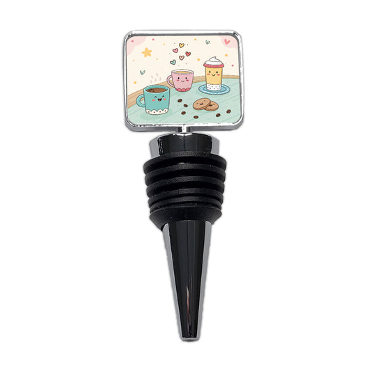 Kawaii Coffee Cups Latte Cappuccino Wine Bottle Stopper