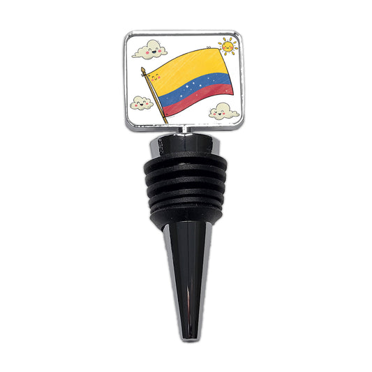 Kawaii Colombia Flag Wine Bottle Stopper