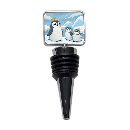 Kawaii Emperor Penguins Wine Bottle Stopper