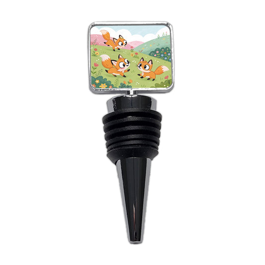 Kawaii Foxes Wine Bottle Stopper