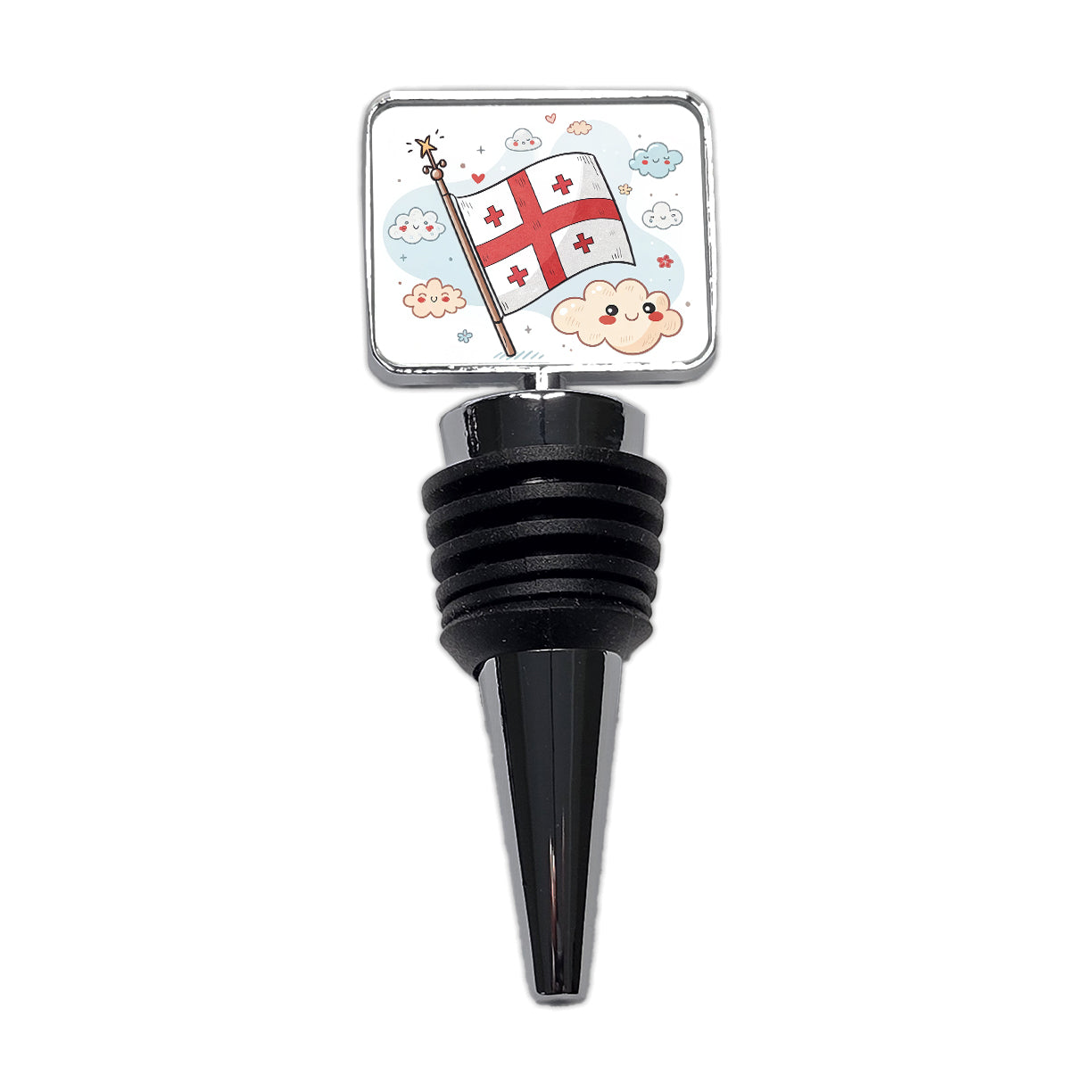 Kawaii Georgia Flag Wine Bottle Stopper