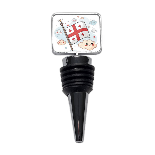 Kawaii Georgia Flag Wine Bottle Stopper