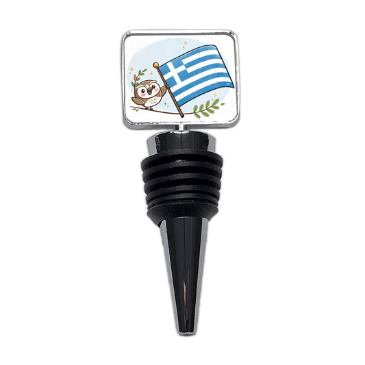 Kawaii Greece Flag Wine Bottle Stopper