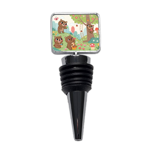 Kawaii Grizzly Bears Wine Bottle Stopper