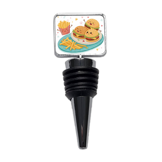Kawaii Hamburgers And Fries Wine Bottle Stopper