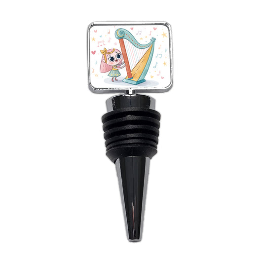 Kawaii Harp Music Wine Bottle Stopper
