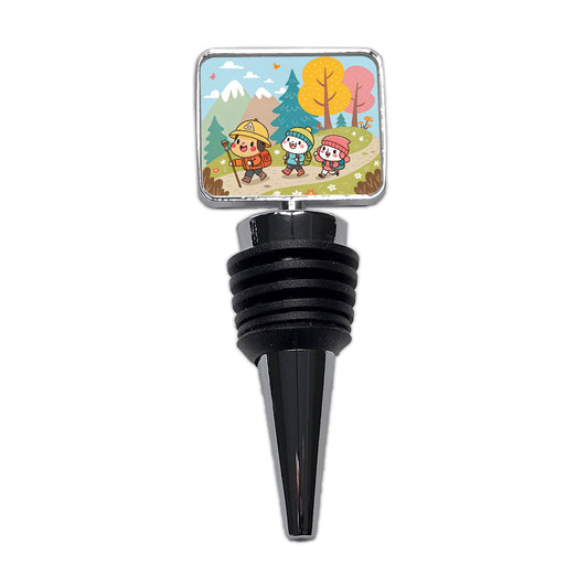 Kawaii Hiking Hikers Wine Bottle Stopper
