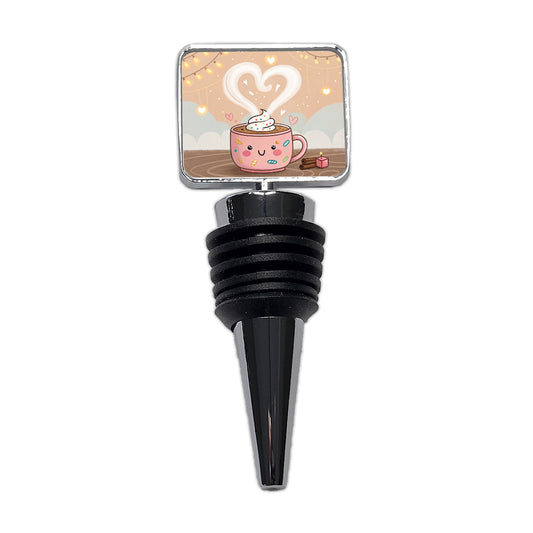 Kawaii Hot Cocoa Chocolate Wine Bottle Stopper