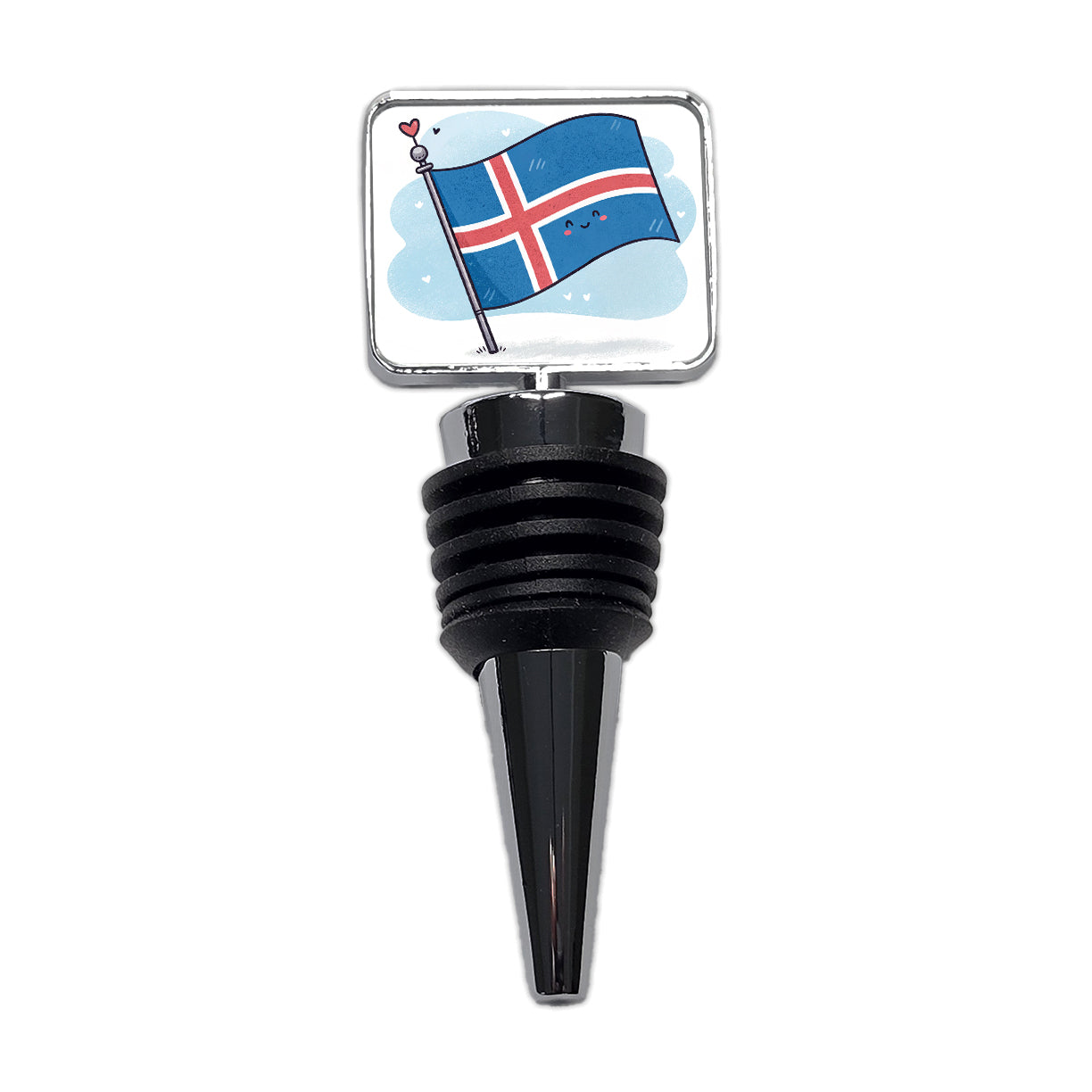 Kawaii Iceland Flag Wine Bottle Stopper