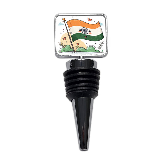 Kawaii India Flag Wine Bottle Stopper