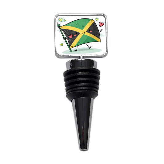 Kawaii Jamaica Flag Wine Bottle Stopper