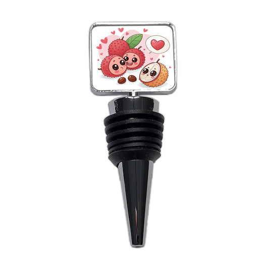 Kawaii Lychees And Hearts Wine Bottle Stopper