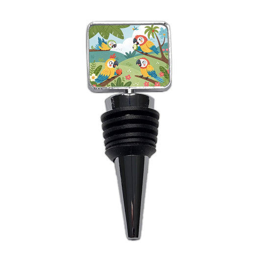 Kawaii Macaw Parrots Wine Bottle Stopper