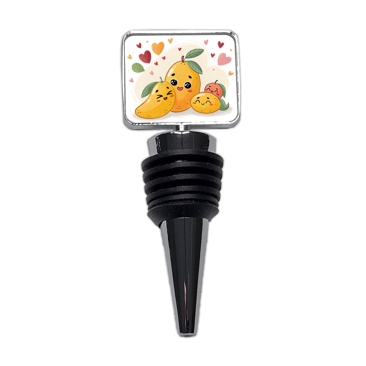 Kawaii Mangos And Hearts Wine Bottle Stopper