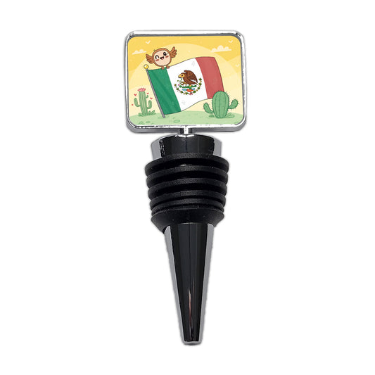 Kawaii Mexico Mexican Flag Wine Bottle Stopper