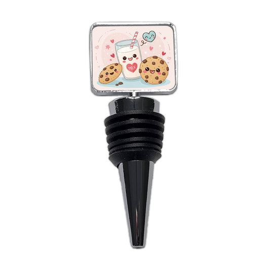 Kawaii Milk And Cookies Wine Bottle Stopper