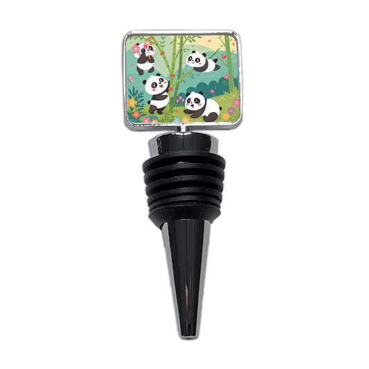 Kawaii Pandas Wine Bottle Stopper
