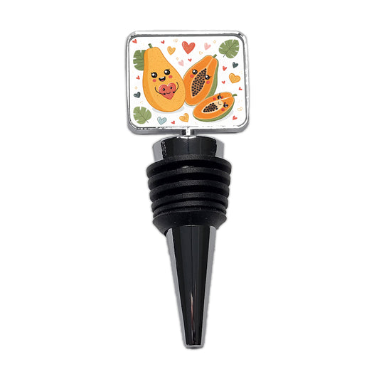 Kawaii Papayas And Hearts Wine Bottle Stopper