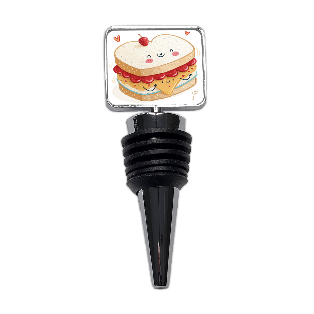 Kawaii Peanut Butter And Jelly Sandwich Wine Bottle Stopper