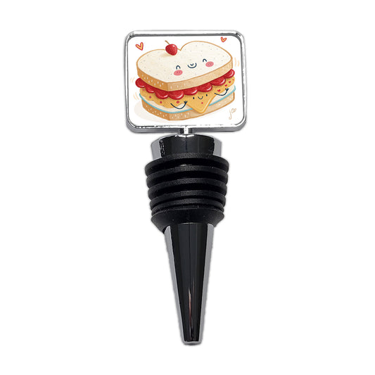 Kawaii Peanut Butter And Jelly Sandwich Wine Bottle Stopper