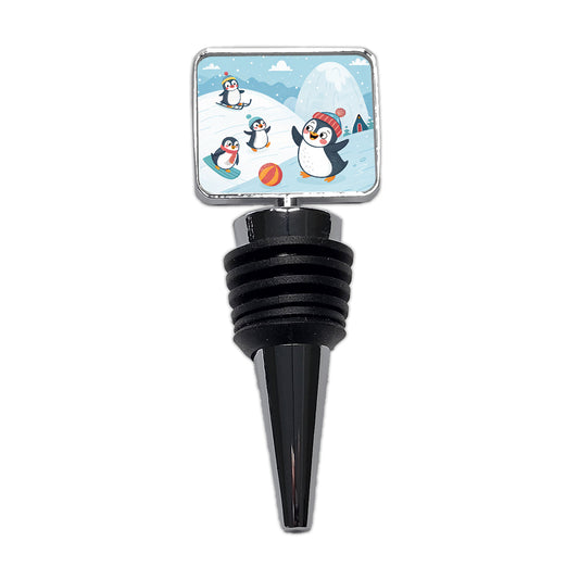 Kawaii Penguins Wine Bottle Stopper