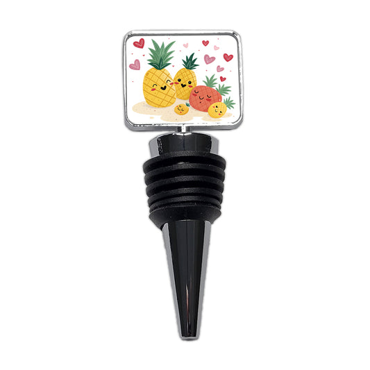 Kawaii Pineapples And Hearts Wine Bottle Stopper
