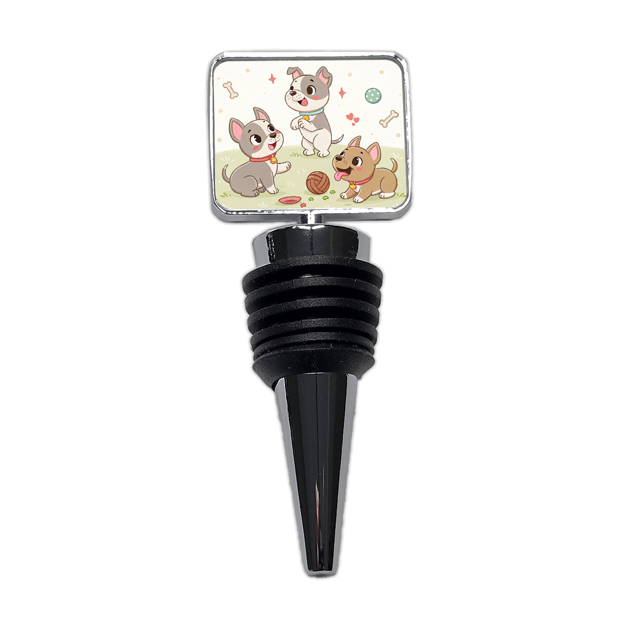 Kawaii Pitbulls Dogs Wine Bottle Stopper