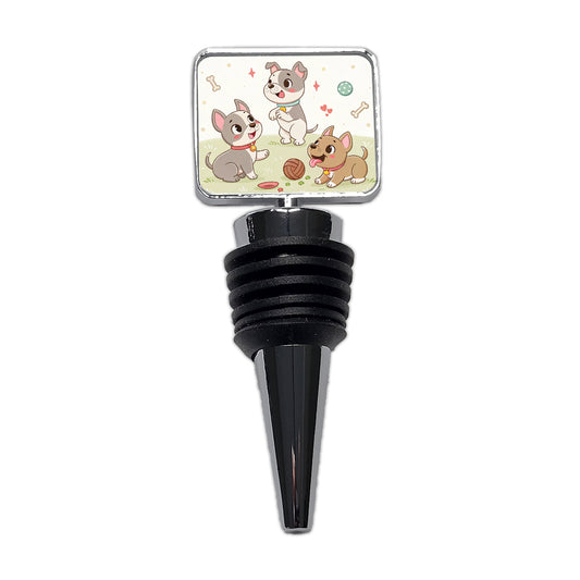 Kawaii Pitbulls Dogs Wine Bottle Stopper